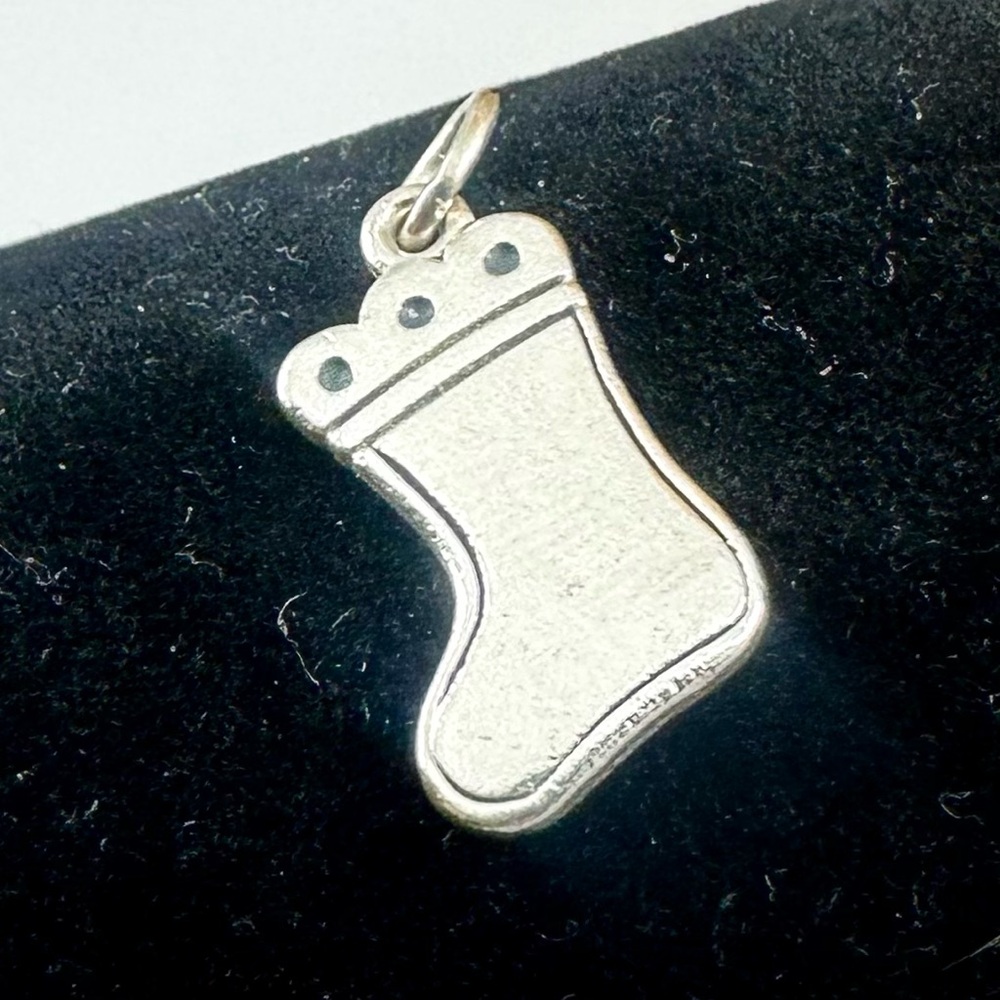 JAMES AVERY Sterling Silver Stocking Christmas Holiday Charm Pendant; RETIRED